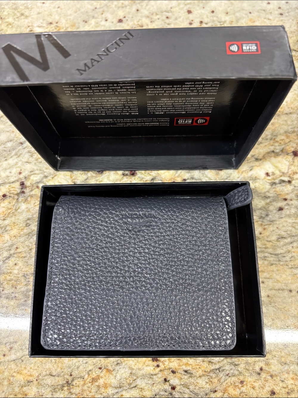 Mancini gray Leather Wallet
